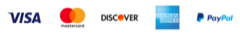 We accept Visa, Mastercard, Discover, American Express, and PayPal