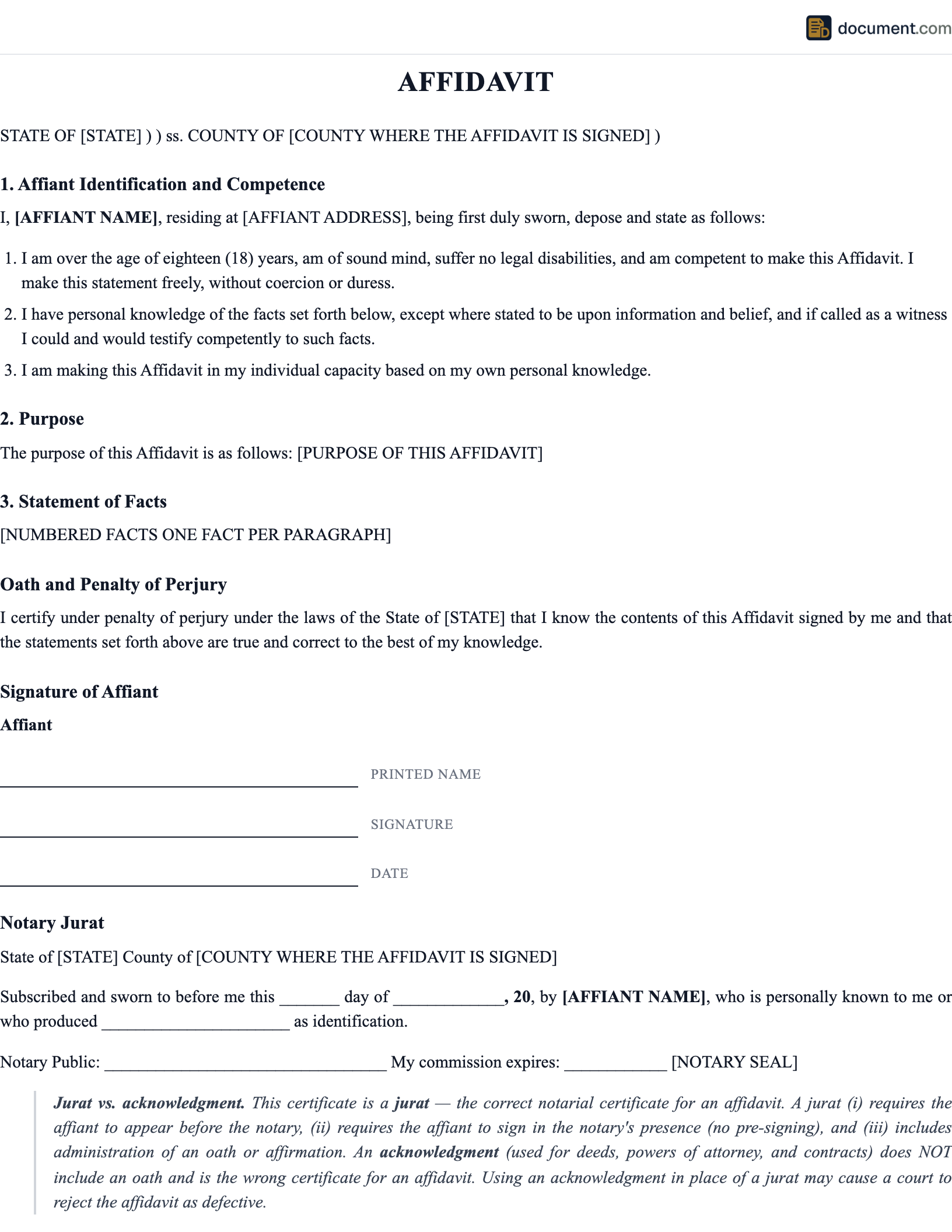 Affidavit preview