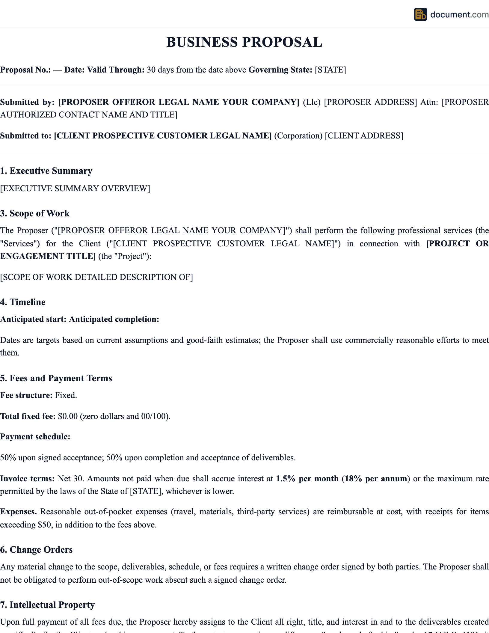 Business Proposal preview