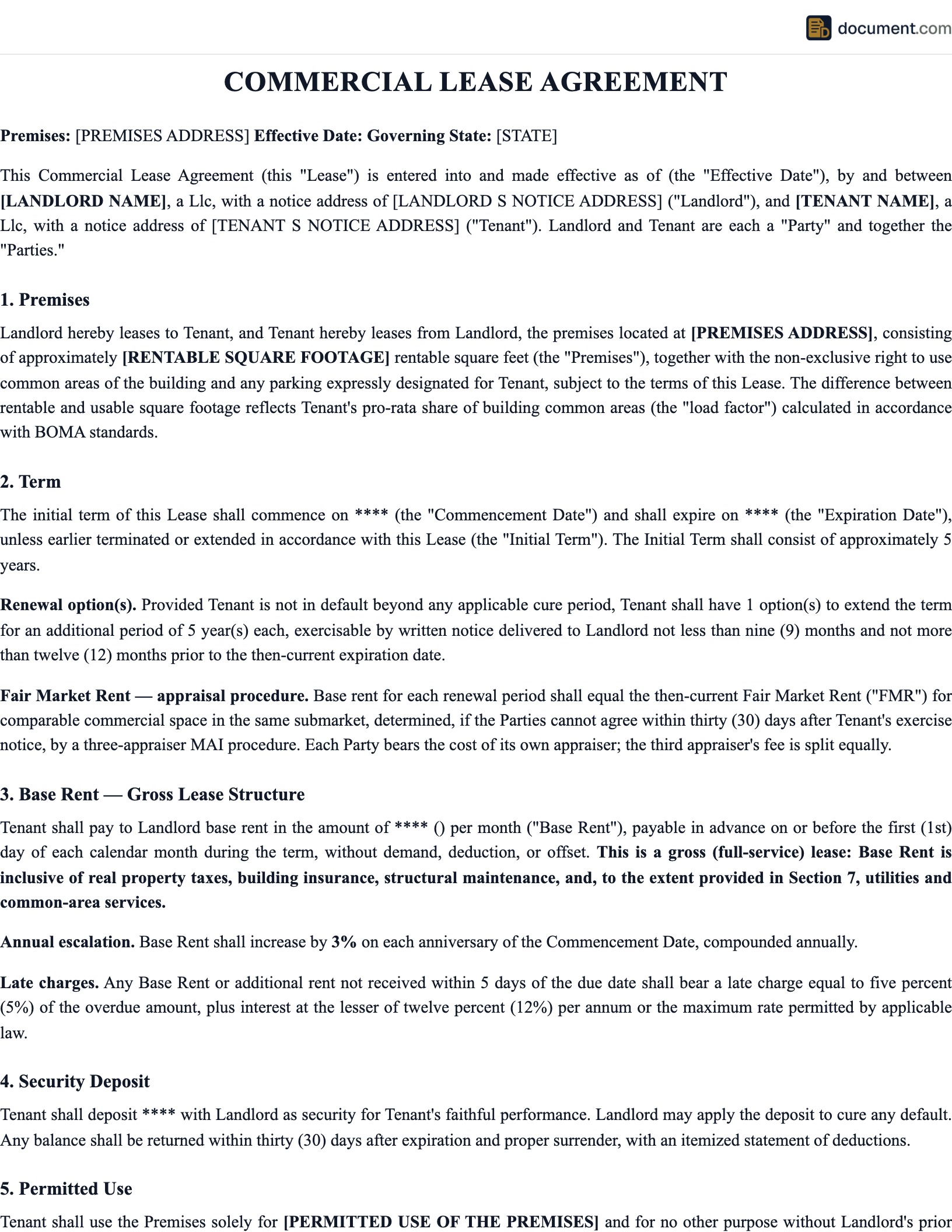 Commercial Lease Agreement preview