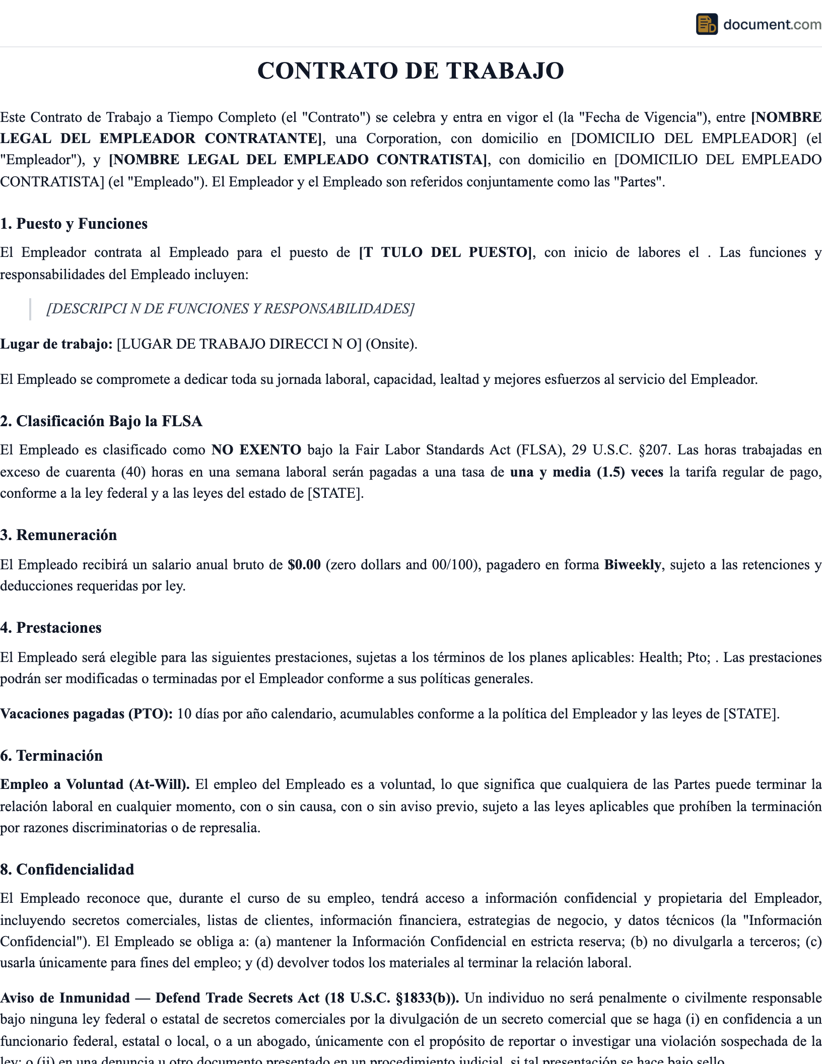Contrato De Trabajo preview