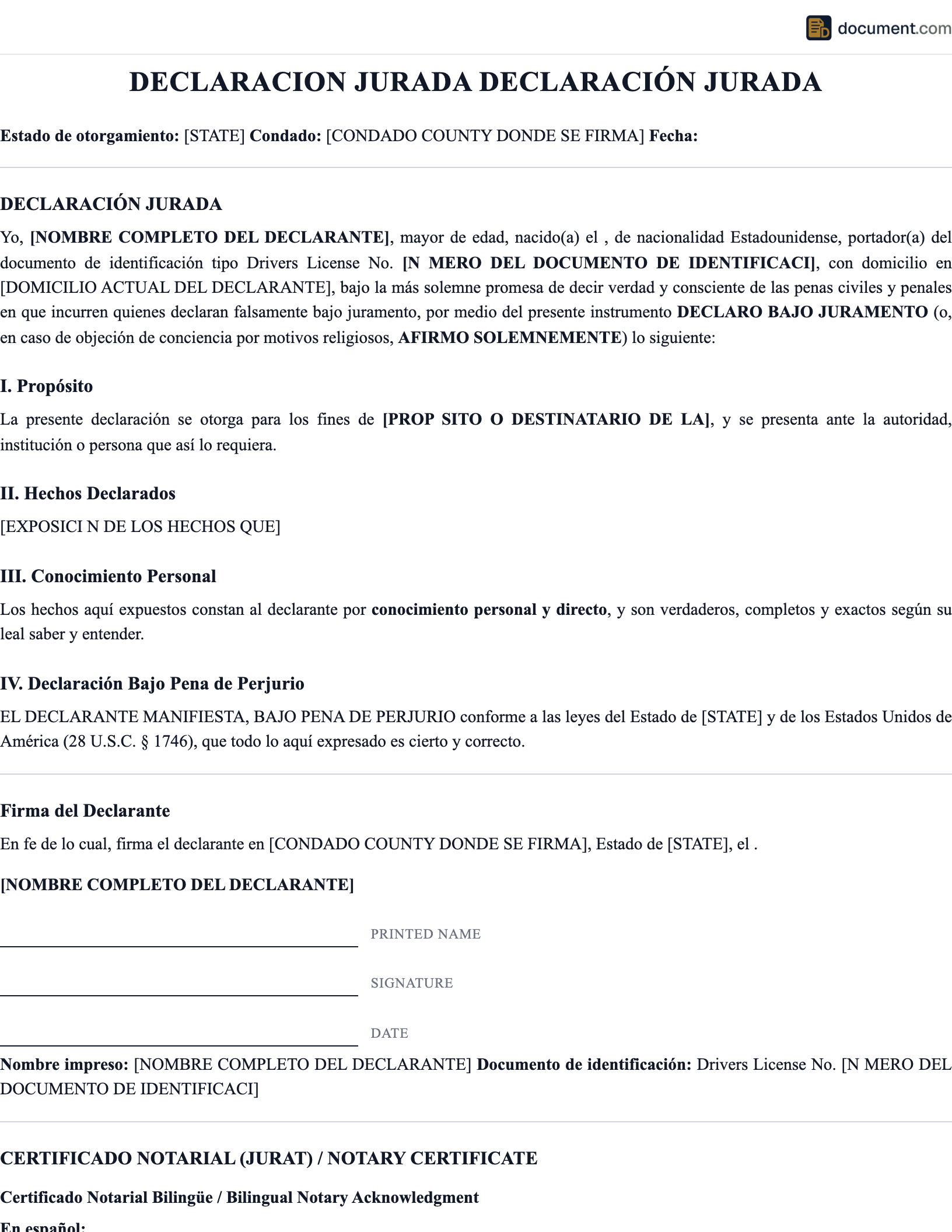 Declaracion Jurada preview