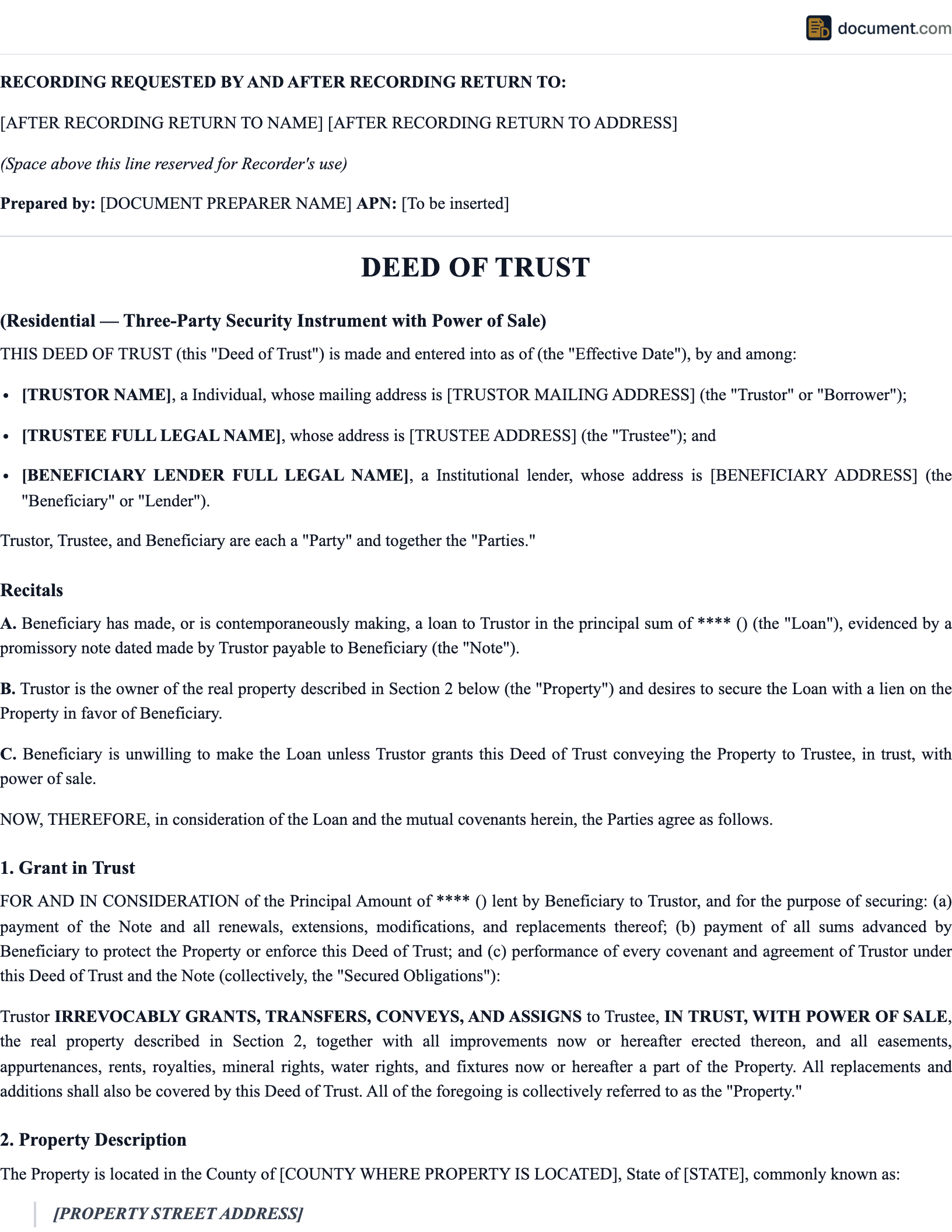 Deed of Trust preview