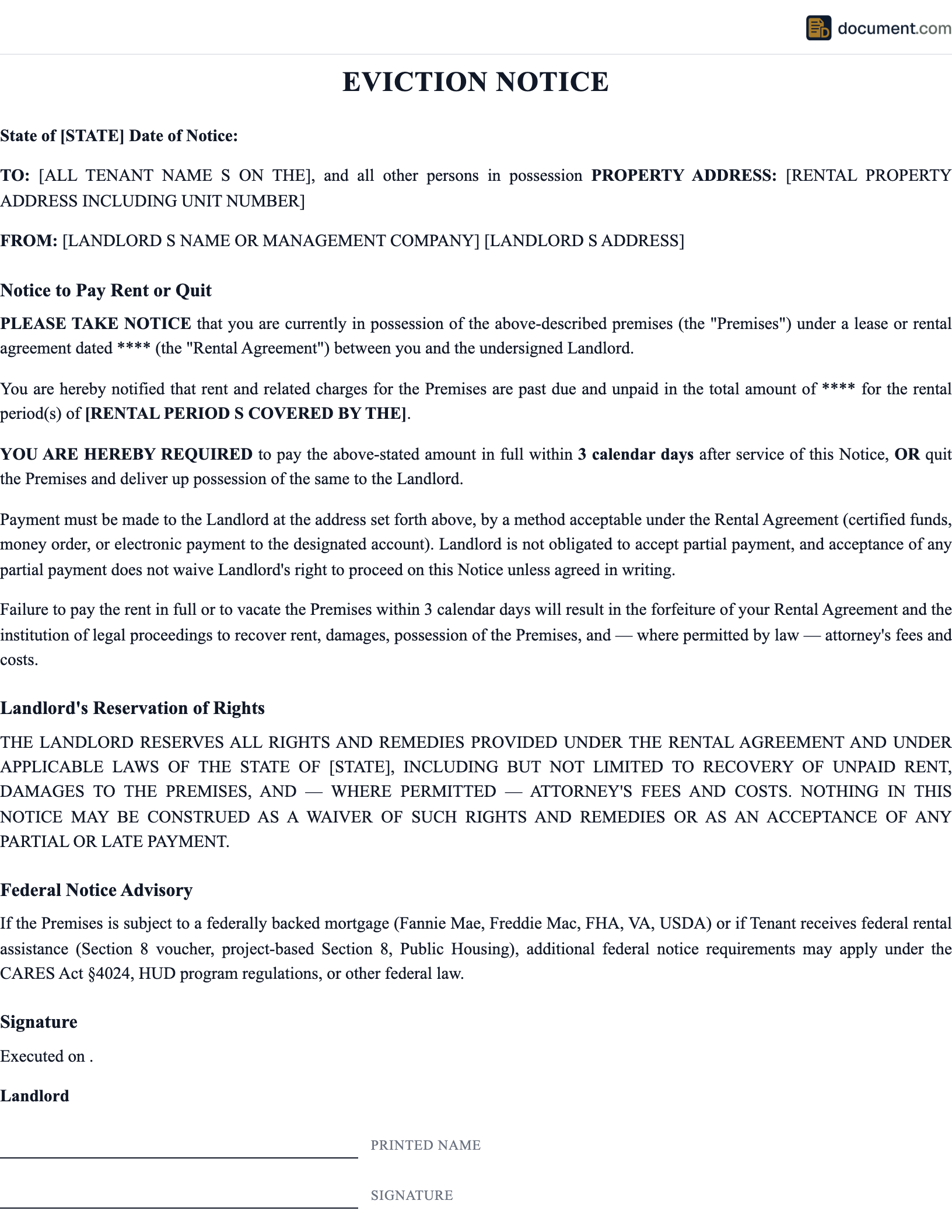 Eviction Notice preview