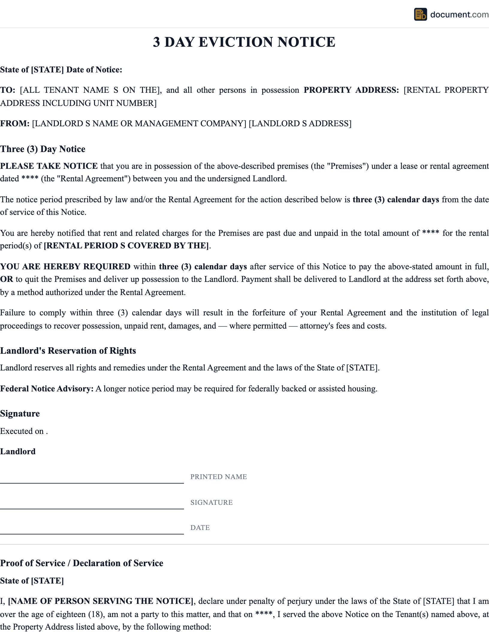 3 Day Eviction Notice preview