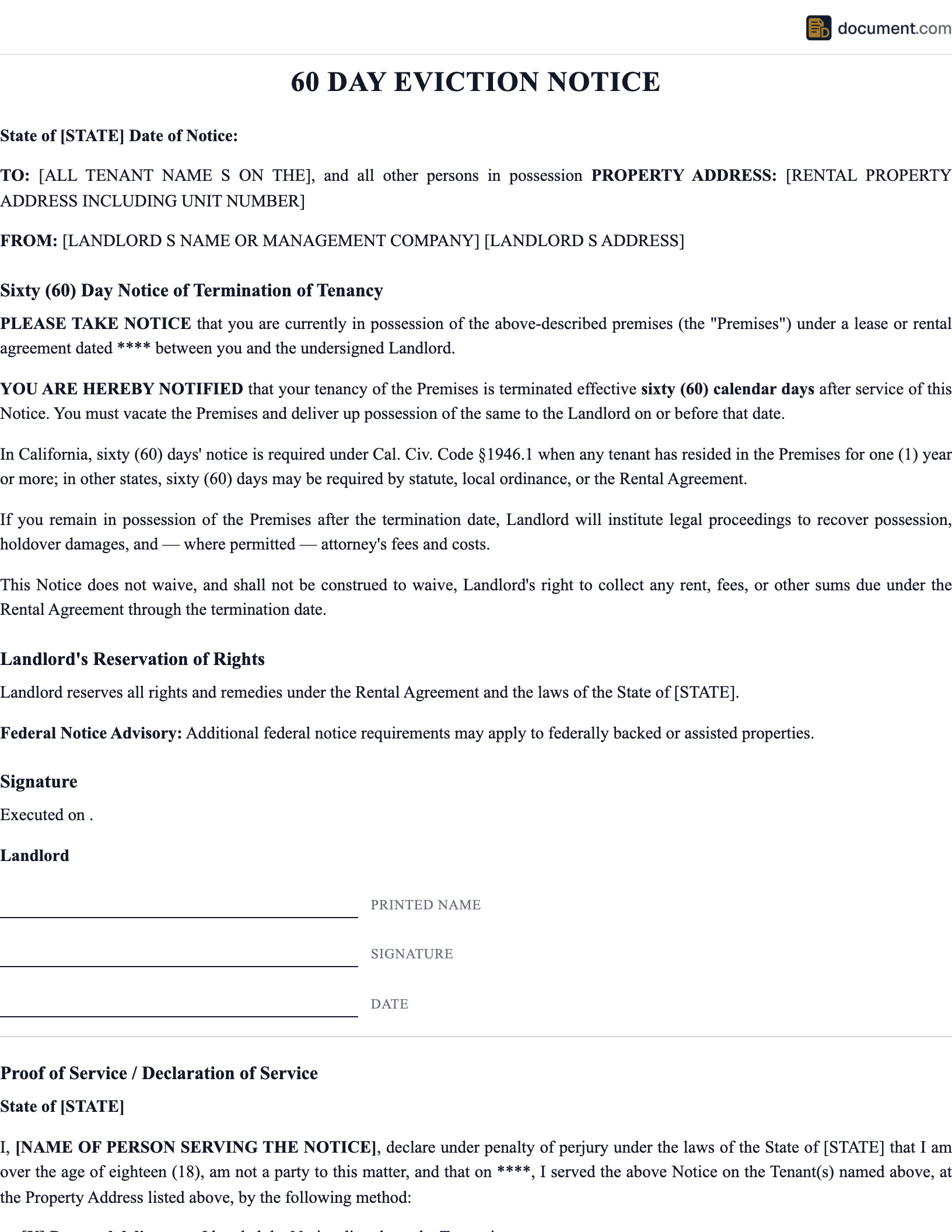 60 Day Eviction Notice preview