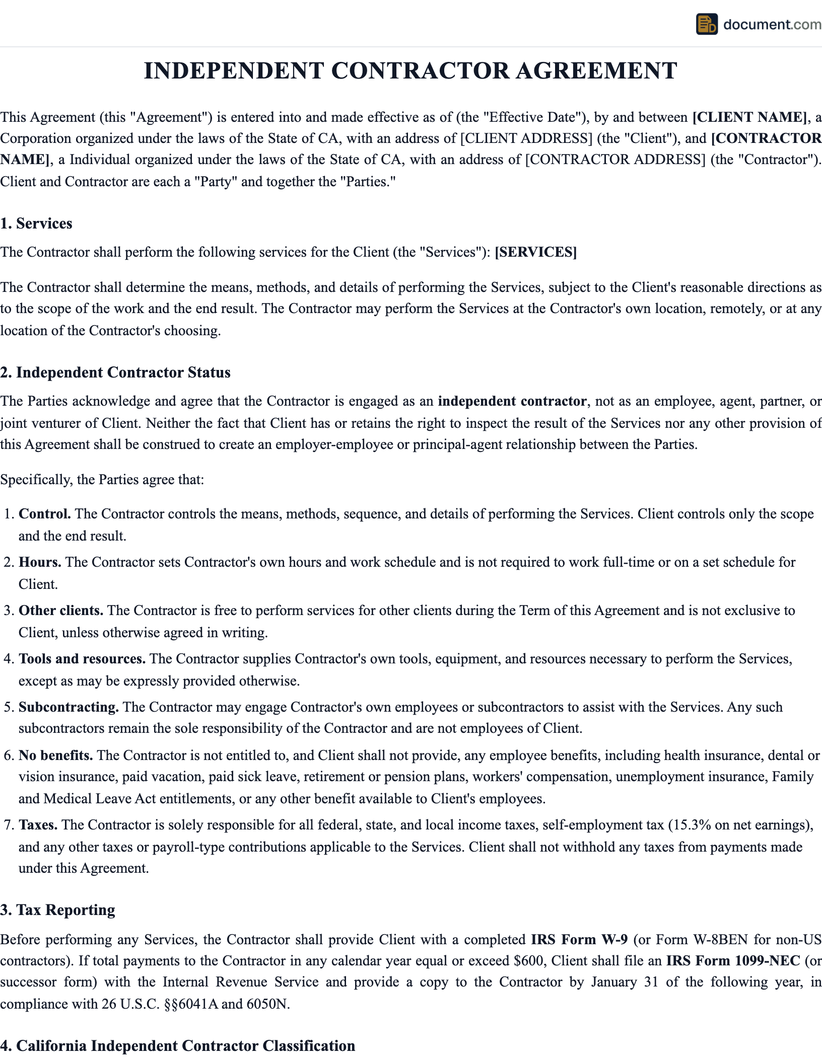 Independent Contractor Employment Contra preview