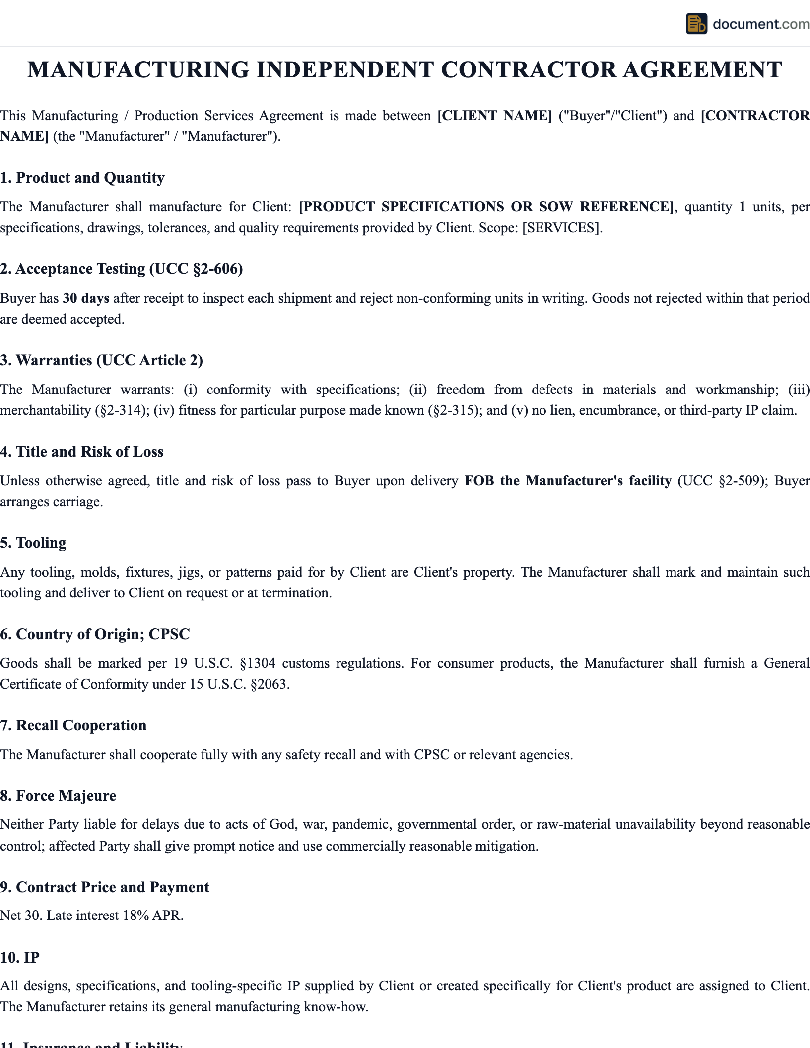 Independent Contractor Manufacturing Emp preview