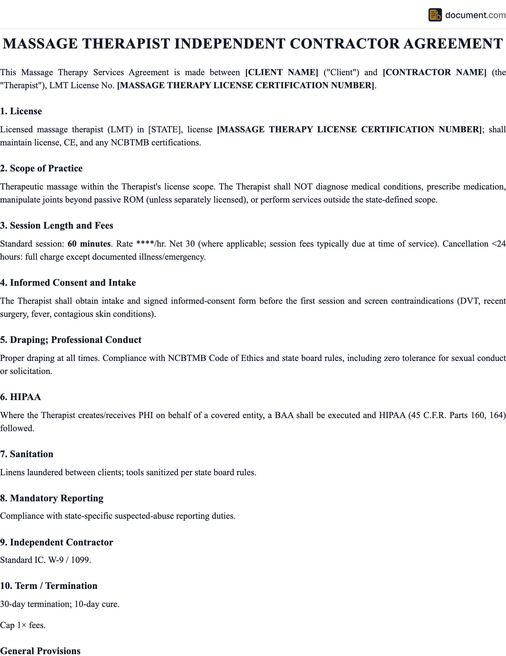 Independent Contractor Massage Therapist preview