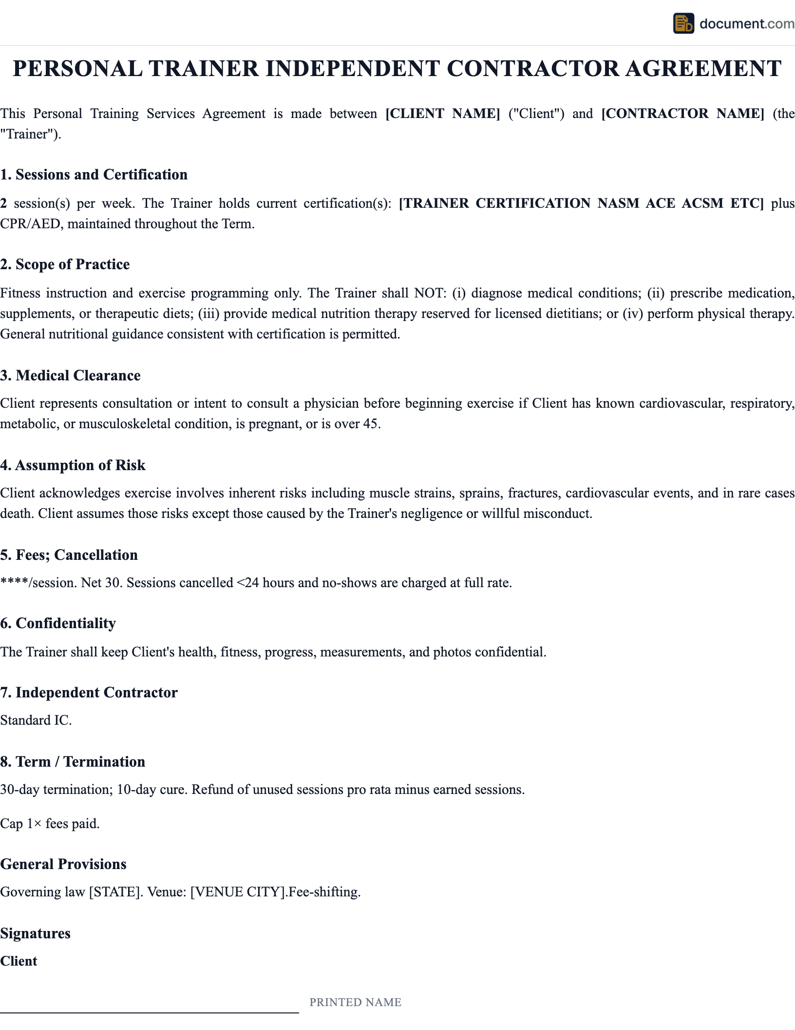 Independent Contractor Personal Trainer  preview