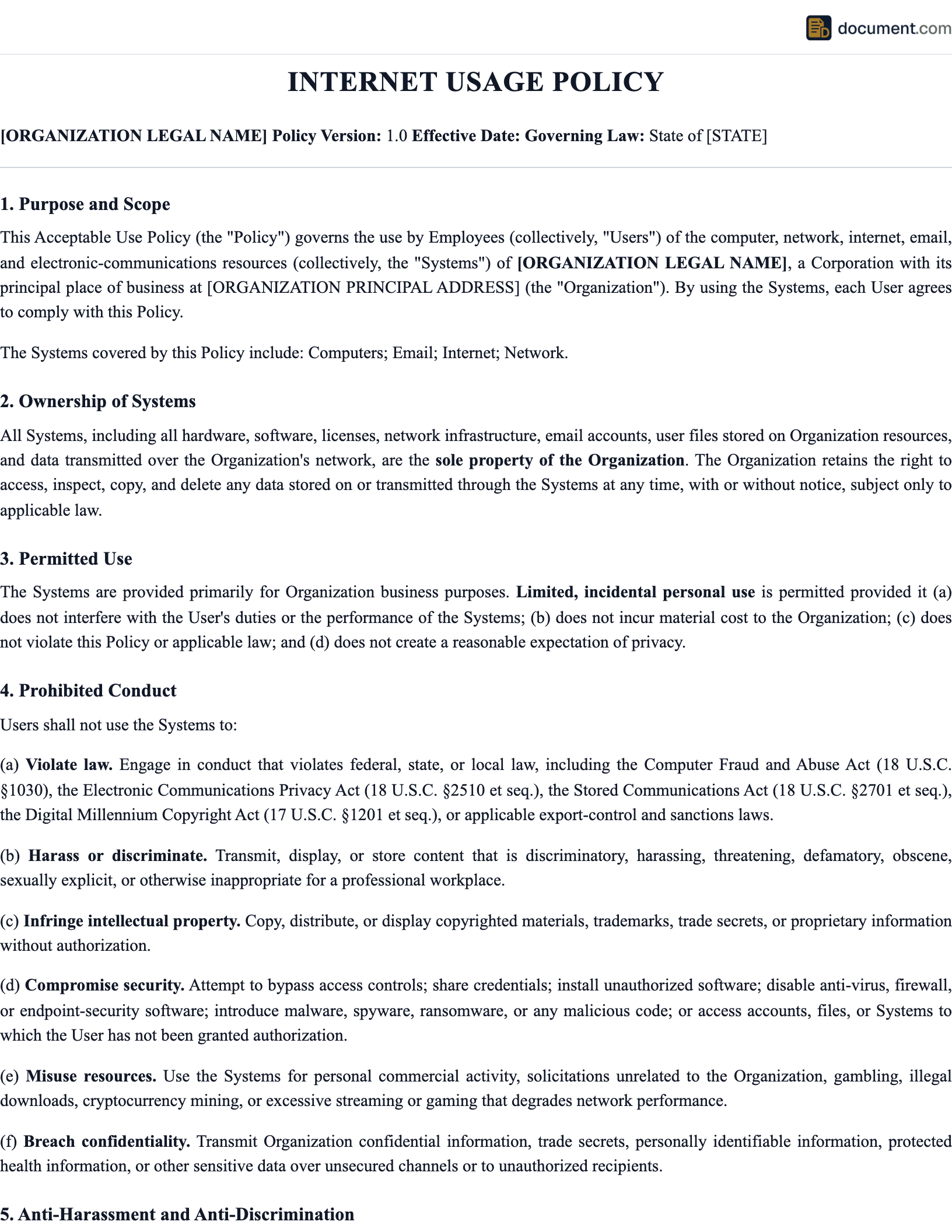 Internet Policy preview