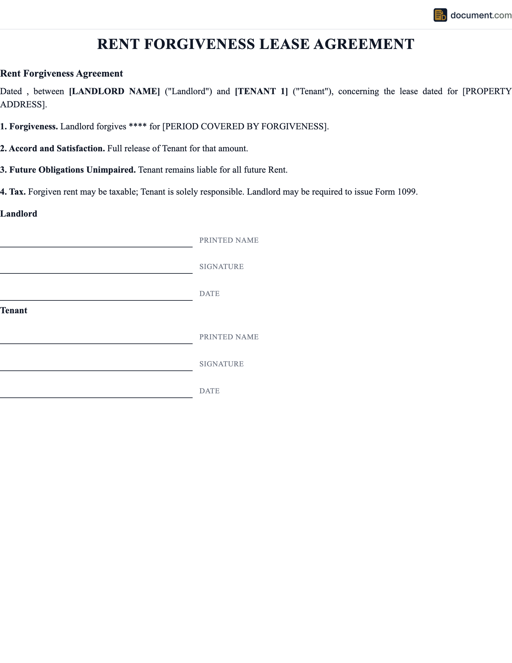 Rent Forgiveness Amendment preview