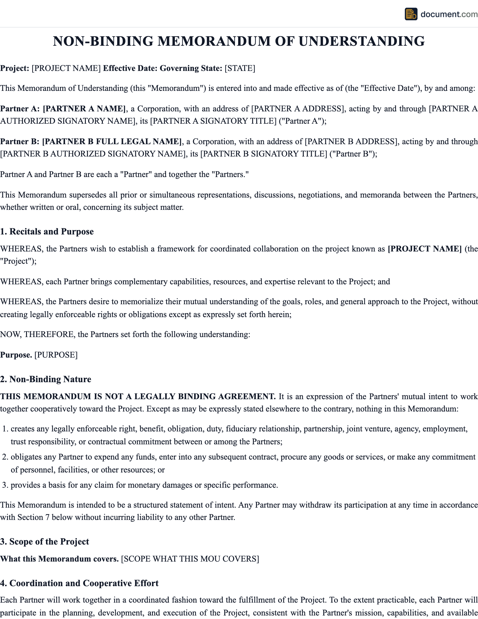 Memorandum of Understanding preview