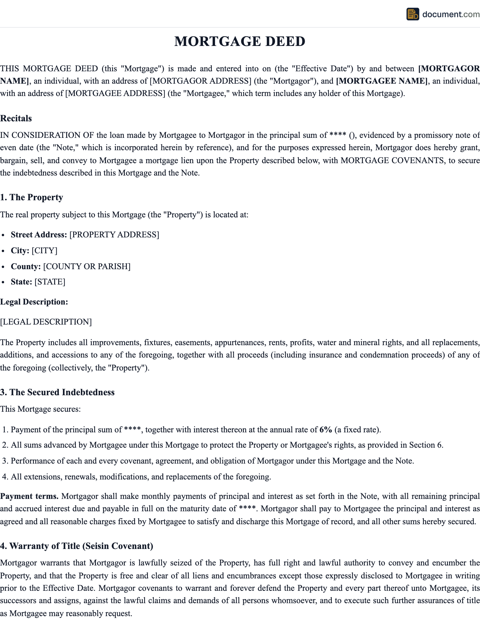 Mortgage Deed preview