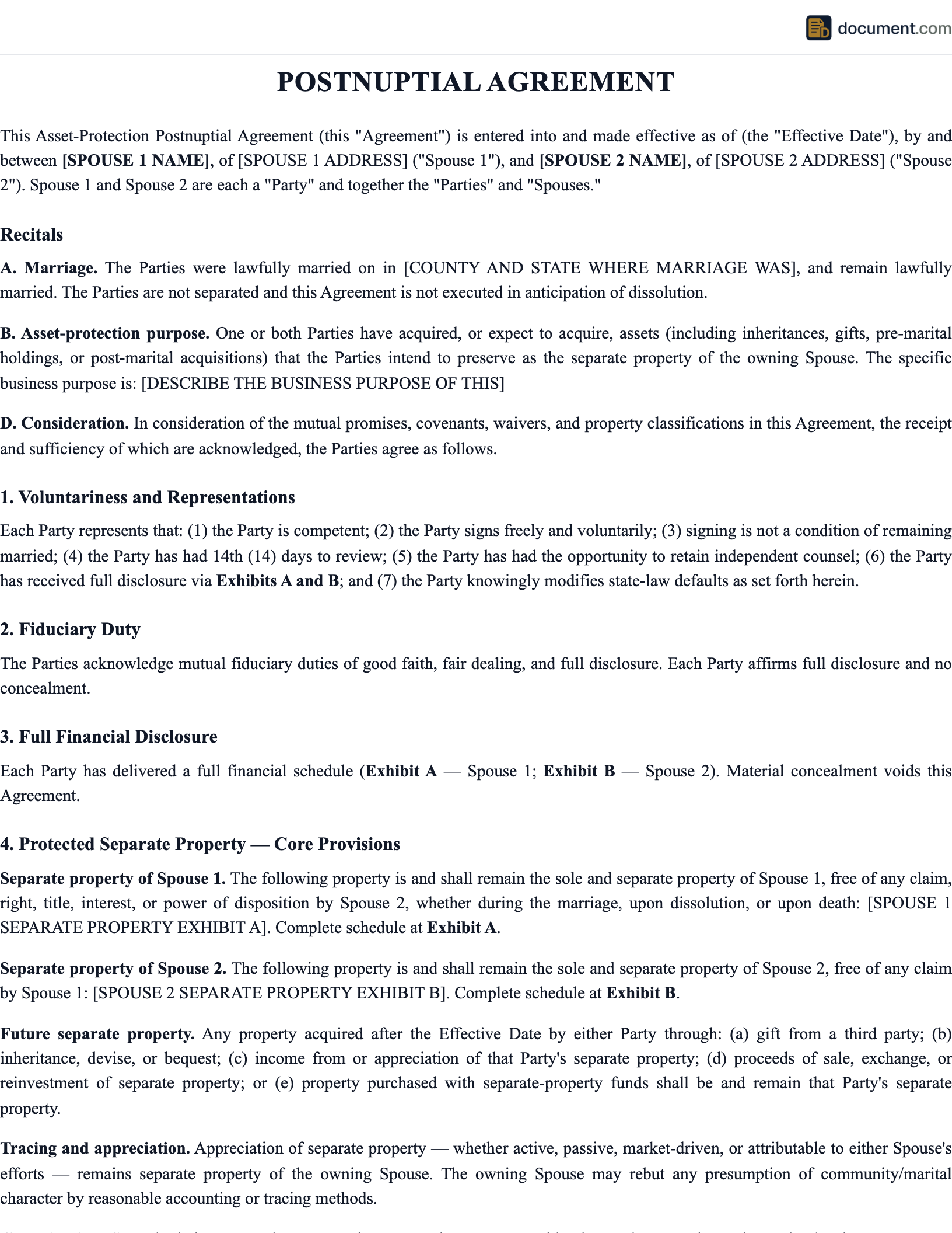 UT Postnuptial Agreement preview