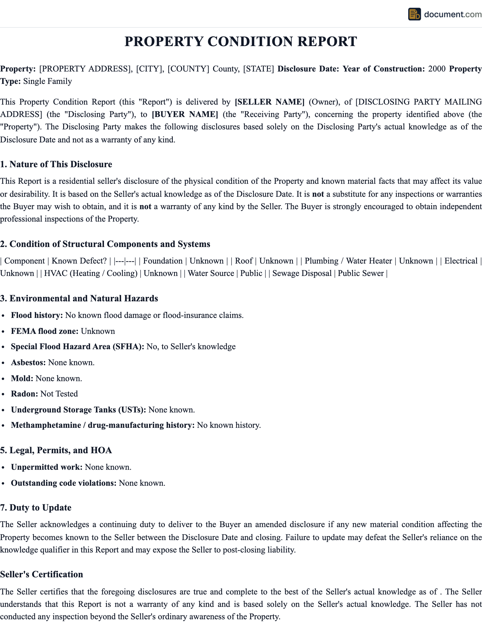 Property Condition Report preview