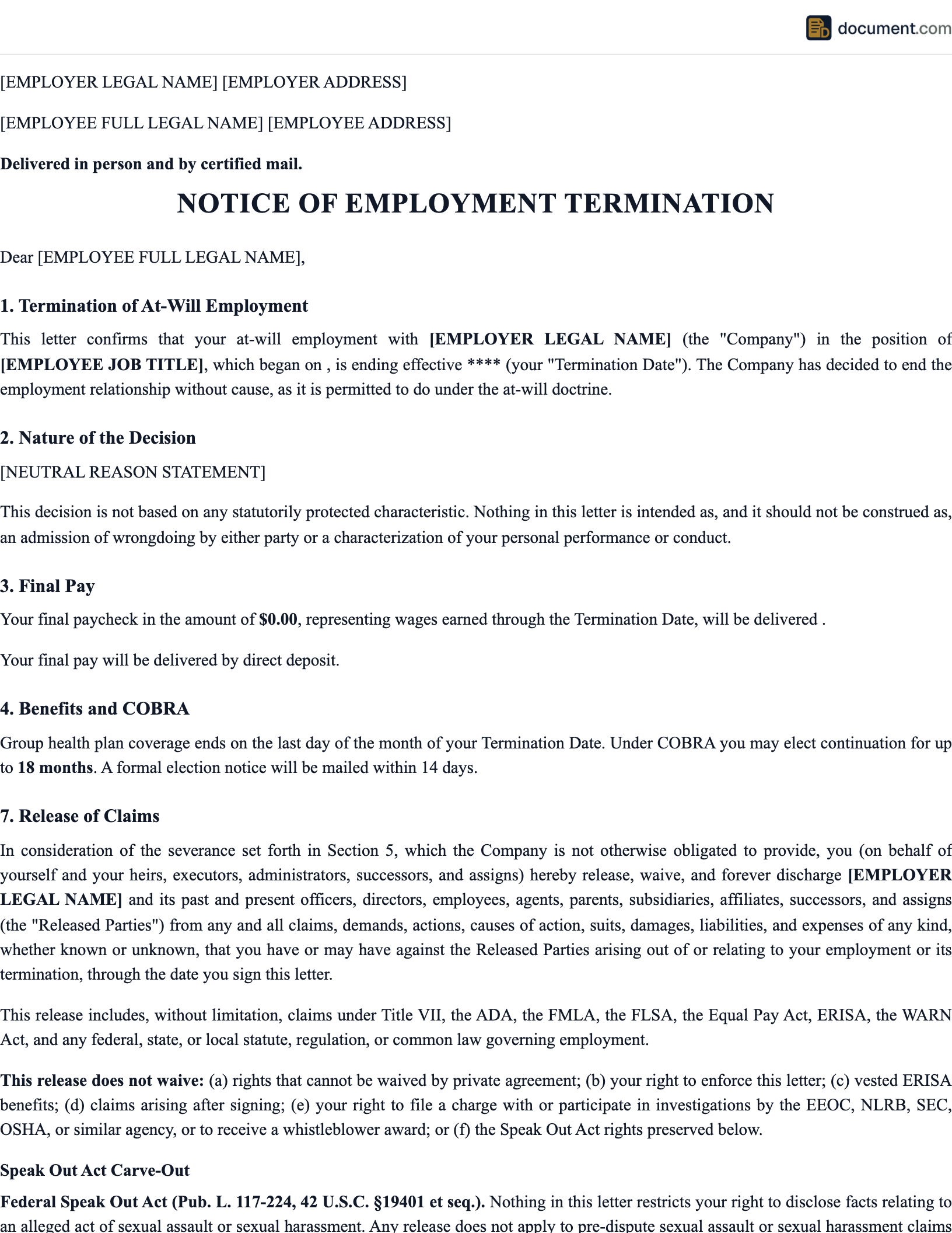 Lease Termination Letter preview